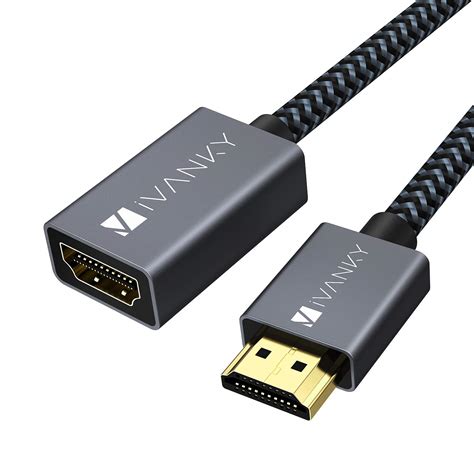 iVANKY Câble HDMI Rallonge 4K 60Hz Rallonge HDMI 1 2m Nylon tressé