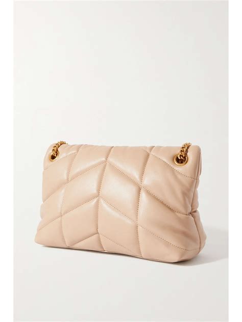 Beige Loulou Puffer Small Quilted Leather Shoulder Bag SAINT LAURENT