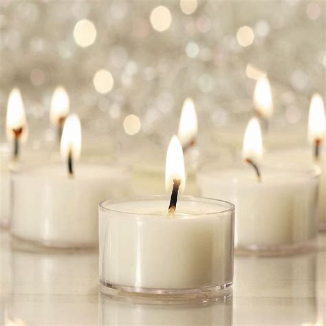 8 Hour Tea Light Candles In Clear Holders Set Of 30 White Tea