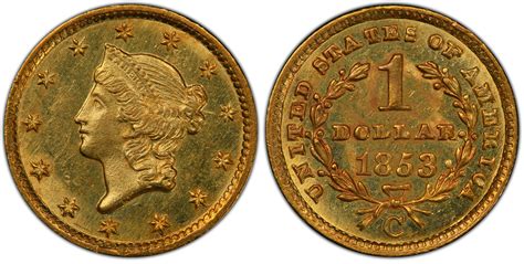 1853-C G$1 (Regular Strike) Gold Dollar - PCGS CoinFacts