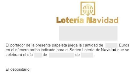 Participaciones decimos Lotería de Navidad plantillas para imprimir