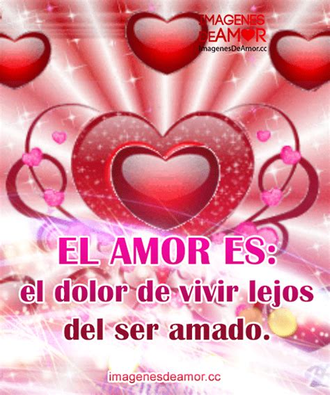 Corazones Rojos Y Frase El Amor Es El Dolor De Vivir Lejos Del Ser