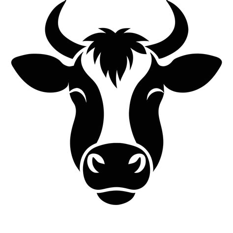 Cow Face silhouette white background 46485504 Vector Art at Vecteezy