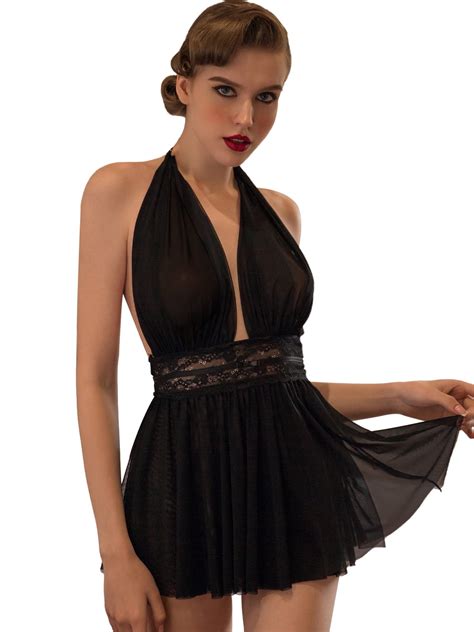 Popiv Sexy Lace Babydoll Lingerie For Women Plus Size Bridal Lingerie Chemise Negligee