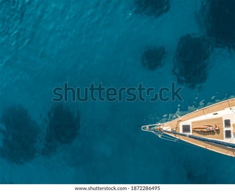 Aerial View Pretty Woman Bikini Sunbathing Stock Photo Shutterstock