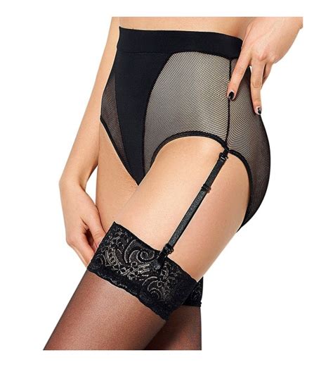Women Hot Sexy High Waist Fishnet Mesh Garter Belt Underwear Black CJ I KEEIF