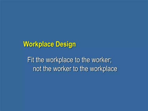 Workplace Ergonomics Ppt