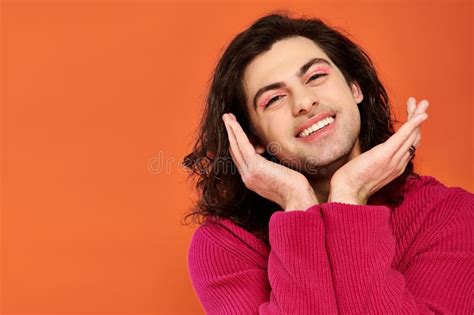 Joyful Good Looking Gay Man With Stock Photo Image Of Lgbtq Freedom