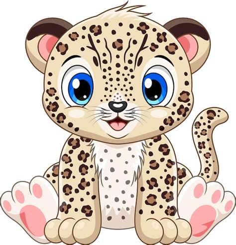 Dibujos Animados Lindo Beb Leopardo Vector Premium