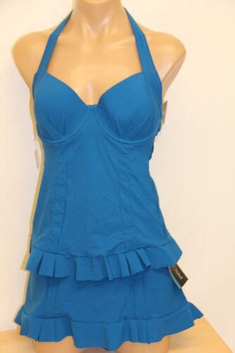 NWT Profile By Gottex Swimsuit Tankini Bikini 2pc Set Sz 8 34D Midnight Skirt EBay