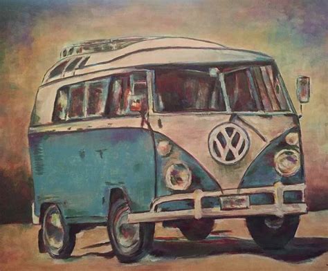 VW Bus Painting by Kathy Stiber | Saatchi Art