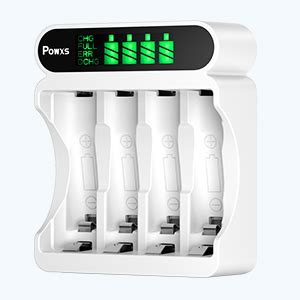 Powxs Slot Lcd Battery Charger For Aa Aaa Rechargeable Batteries