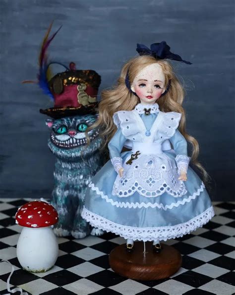 Alice In Wonderland Figurine Handmade Doll Collectors Dollhouse