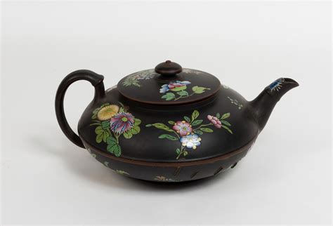 Lot An Enamelled Black Basalt Teapot By Wedgwood 19th Century