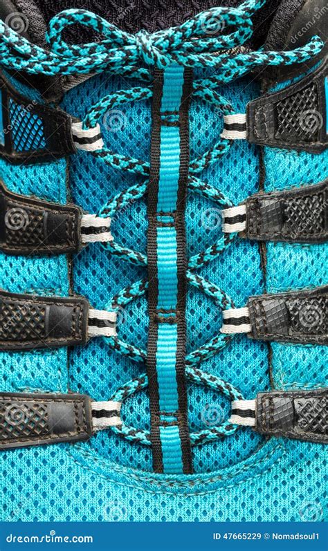 Macro Of Blue Shoelaces Stock Image Image Of Blue Foot 47665229