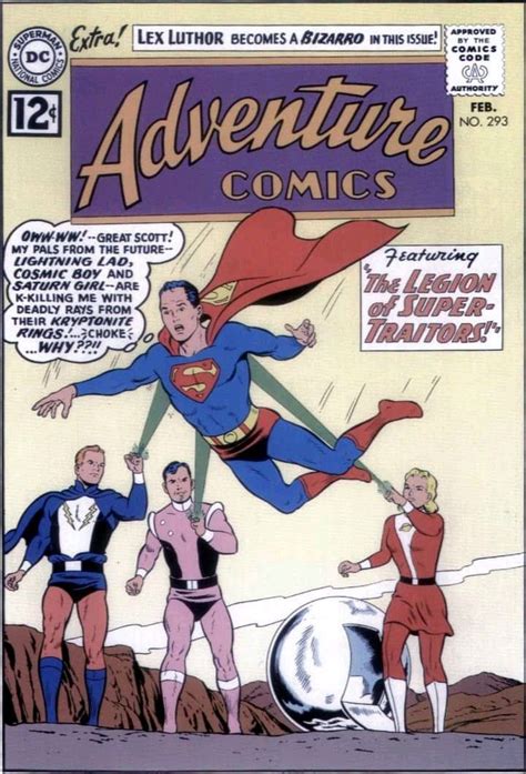 The Cover To Adventure Comics Featuring Superman Flying Through The Air