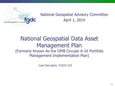 National Geospatial Data Asset Management Plan Formerly Known As The