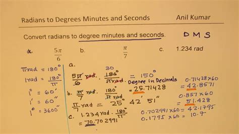 How To Convert From Radians To Degrees Minutes Seconds DMS YouTube