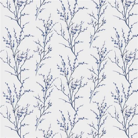 Pussy Willow By Laura Ashley Off White MIdnight Wallpaper Wallpaper Direct