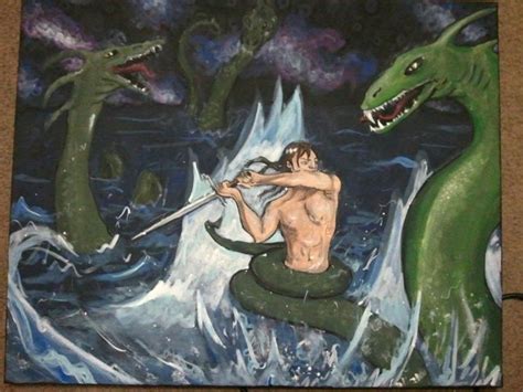 Beowulf Fighting With Grendel S Mother Beowulf Project Pinterest