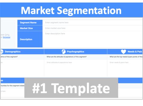 Market Segmentation Template – Marketing Software Online Tools