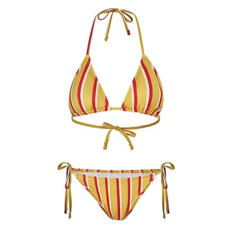 Swim New Sexy Striped Triangle String Bikini Set Poshmark