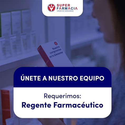 REGENTE FARMACEUTICO Trabajando Bolivia