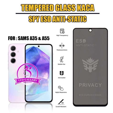 Jual Tempered Glass Full Layer Anti Static Spy Esd Anti Intip Antigores