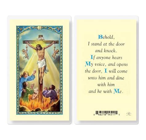 Behold I Stand at The Door and Knock Laminated Holy Cards, 25-Count ...