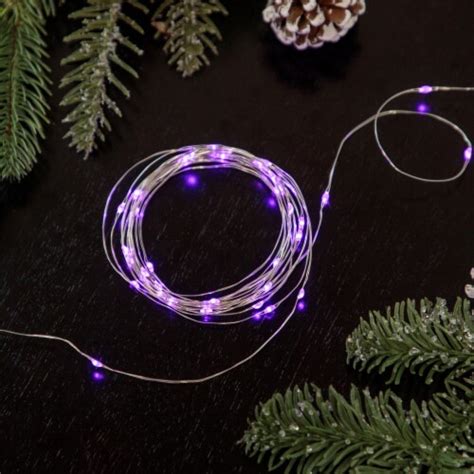 Northlight 50 Battery Operated Purple LED Micro Fairy Lights - 16ft ...