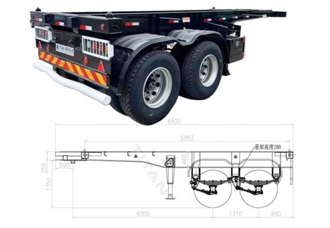 2 Axle 20 Ft Shipping Container Trailer Chassis For Sale In Mauritius