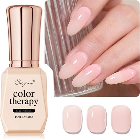 Amazon Shoyum Pcs Jelly Nude Gel Nail Polish Set Sheer Pink Colors Gel Polish Kit With