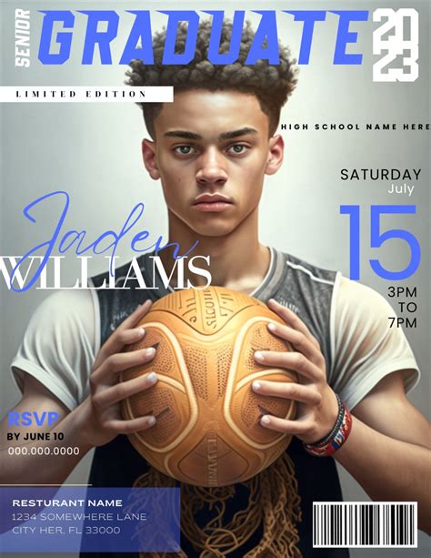 Personalized Basketball Magazine Cover For Graduation