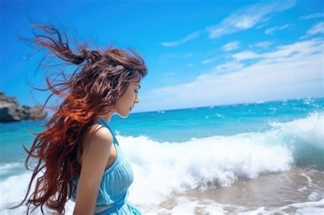 Premium Photo Young Cheerful Woman Bathing In Warm Tropical Sea