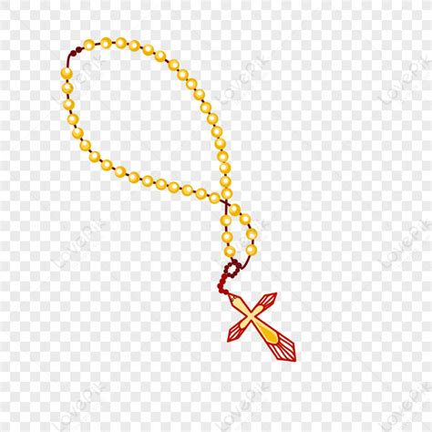 Koi Christ Rosary Necklace Clip Art Golden Red Png Hd Transparent Image