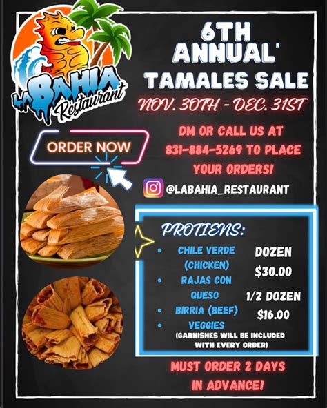 Annual Tamales Sale At La Bahia Restaurant Lighthouse District