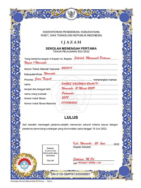 Contoh Pengisian Blanko Ijazah Pdf