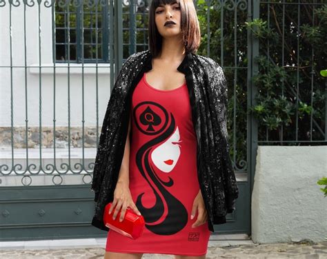 Queen Of Spades QOS Adult Hot Wife Lifestyle Fitted Racerback Red Dress Etsy