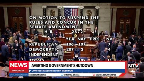 Us Congress Passes Bill To Avert Government Shutdown Youtube