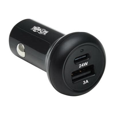 Tripp Lite USB Car Charger Dual Port With 24W Charging USB C 24W PD