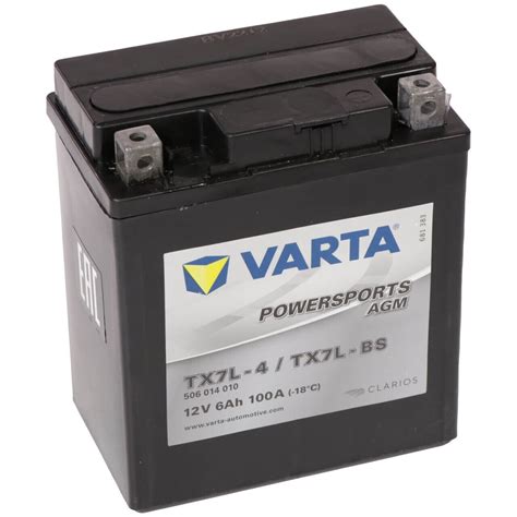 Varta Powersports AGM YTX7L 4 YTX7L BS Motorradbatterie 12V 6Ah