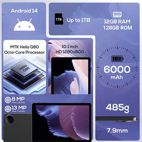 Snapklik.com : DigiLand Tablet, 10.1" Android 14 Tablets