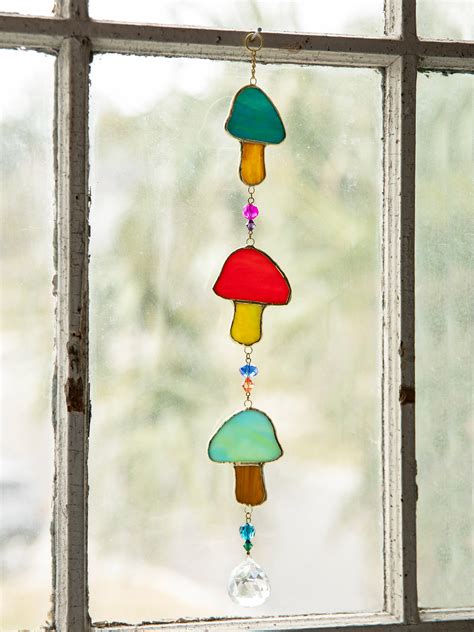 Stained Glass Suncatcher Mobile Heart Natural Life