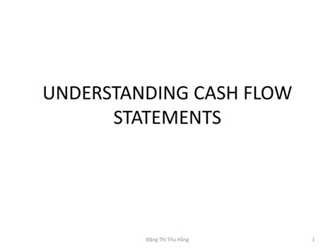 Understanding Cash Flow Statements