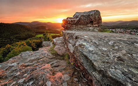 Sunset Rocks Stones Landscape Hd Naturaleza Paisaje Puesta De Sol