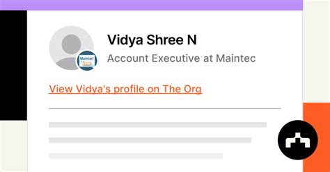 Vidya Shree N Account Executive At Maintec The Org