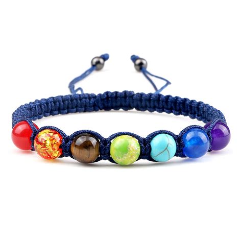 Natural Stone Chakra Healing Balance Beaded Lava Bracelet Yoga Reiki