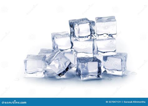 Pile Of Ice Cubes Isolated On White Background Artificial Acrylic Ice