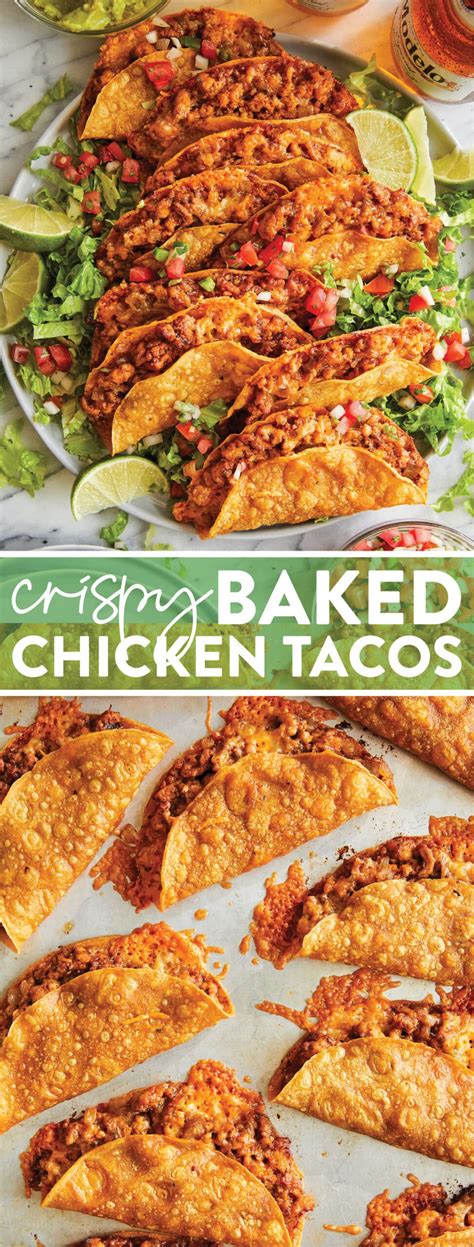 Crispy Baked Chicken Tacos - damn delicious - Karinokada