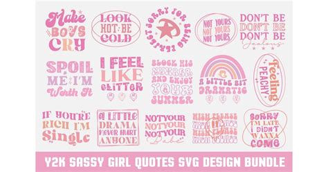 Y2k Sassy Girl Quotes Svg Design Bundle Bundle · Creative Fabrica